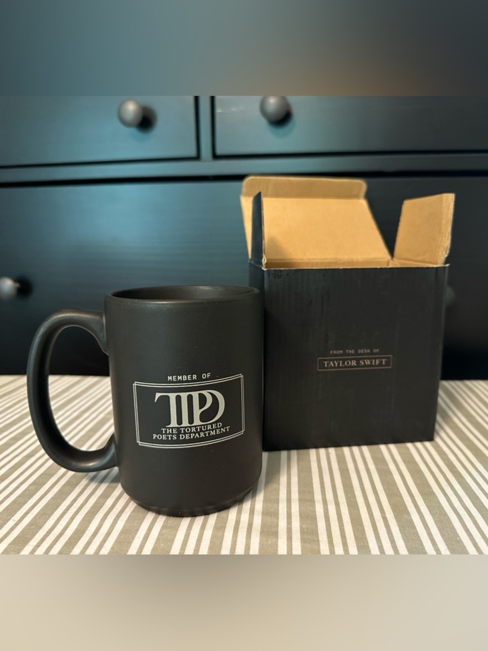 Taylor Swift Black Matte 'Tortured Poets Department' Ceramic Mug